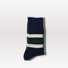Load image into Gallery viewer, Sport Stripe Knitted Socks - Navy
