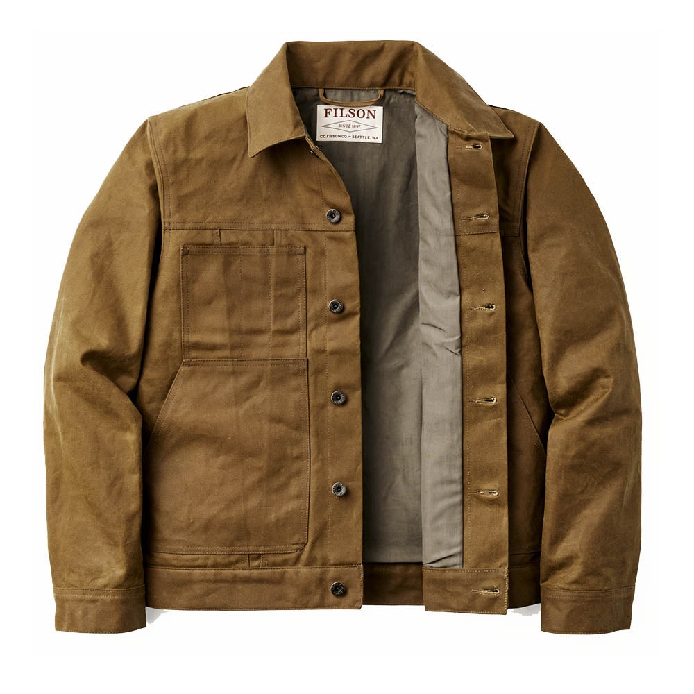 Filson Tin Cloth Short Lined Cruiser Jacket Dark Tan
