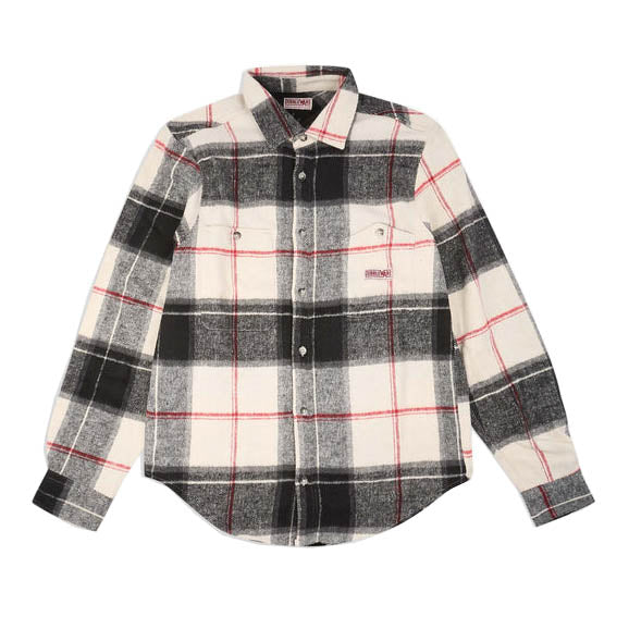 Barrington Flannel Two Pocket Workshirt - White Tan Plaid