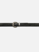 Load image into Gallery viewer, Faux Reptile Leather Belt - Black
