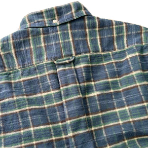 Button Down Shirt - Blue Slubbed Twill Check