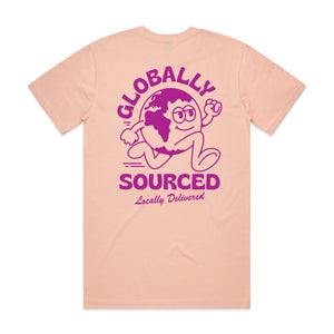 Globe Logo T-Shirt - Pale Pink / Grape