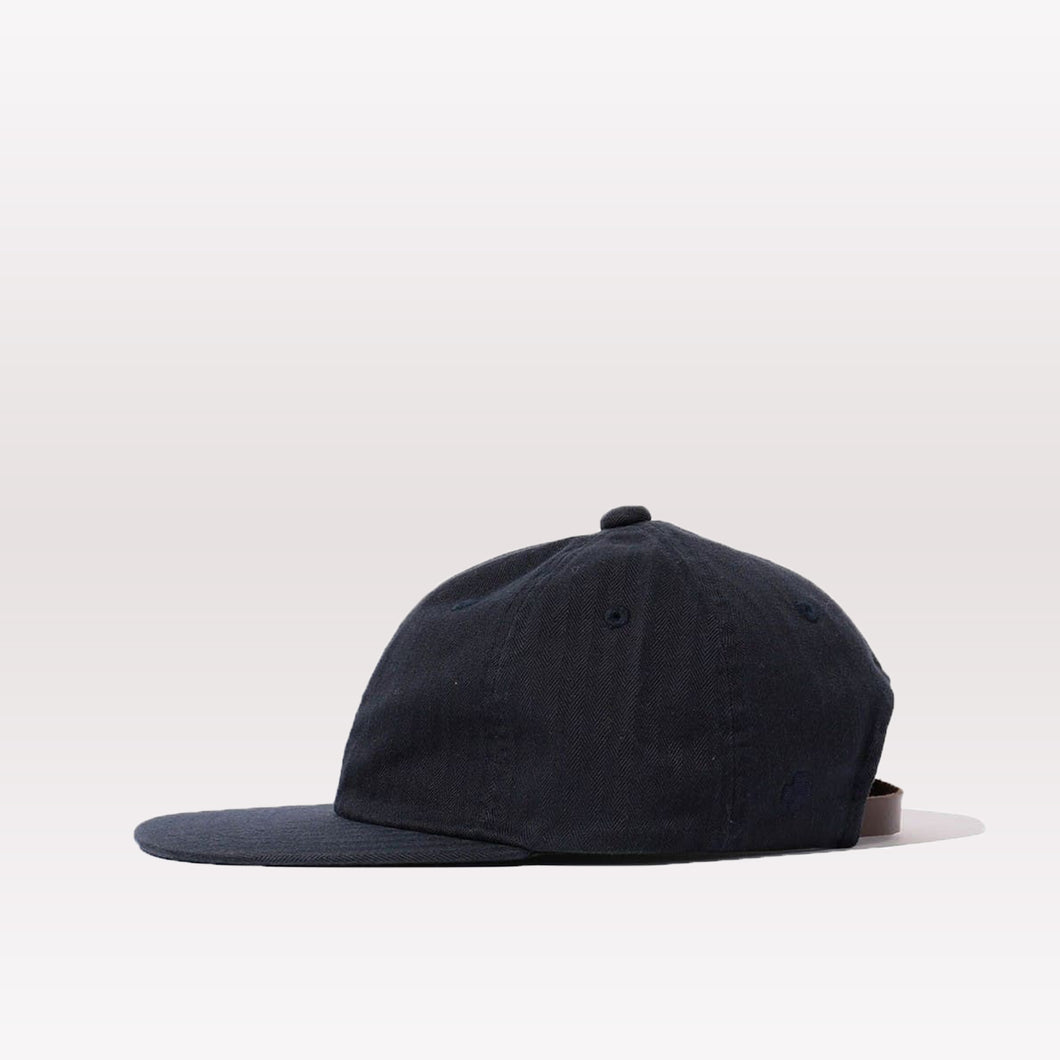 6 Panel Herringbone Cap - Navy