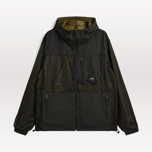 Load image into Gallery viewer, Non Down Mountain Reversible w-Zip Hood Jacket - Black / Olive
