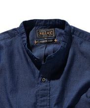 Load image into Gallery viewer, Band Collar Chambray Shirt - Indigo
