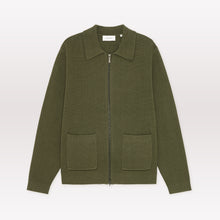 Load image into Gallery viewer, Fischer Cotton Milano Zip Overshirt - Olive Green
