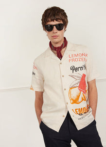 Lemon Kreme Linen Cuban Shirt - Natural