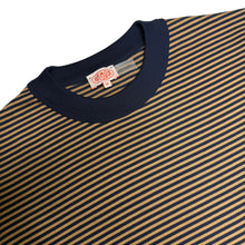 Load image into Gallery viewer, Striped Heritage T Shirt - Marine Deep / Camel
