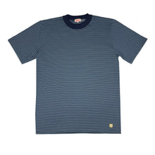 Load image into Gallery viewer, Striped Heritage T Shirt - Marine Deep / Bluefin
