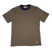 Load image into Gallery viewer, Striped Heritage T Shirt - Marine Deep / Camel
