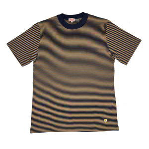 Striped Heritage T Shirt - Marine Deep / Camel