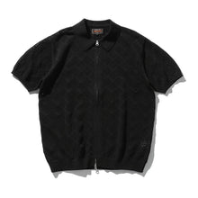 Load image into Gallery viewer, Mesh Knit Zip Polo - Black

