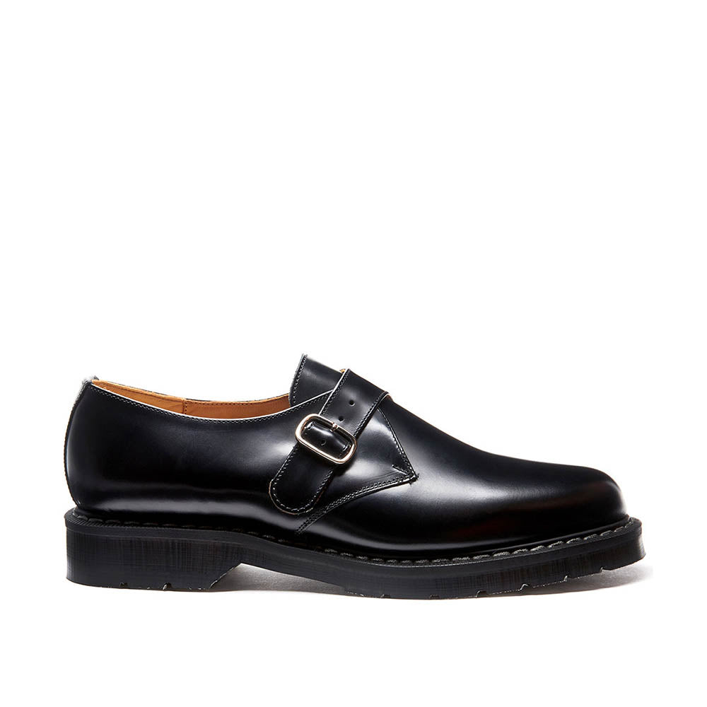 Solovair Single Buckle Monk Shoe - Hi-Shine Black