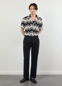 Naples Crochet Shirt - Black / Ecru