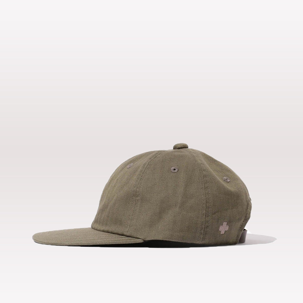 6 Panel Herringbone Cap - Olive