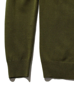 Long Sleeve 12G Knit Polo - Olive