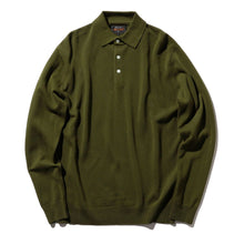 Load image into Gallery viewer, Long Sleeve 12G Knit Polo - Olive
