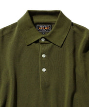 Load image into Gallery viewer, Long Sleeve 12G Knit Polo - Olive
