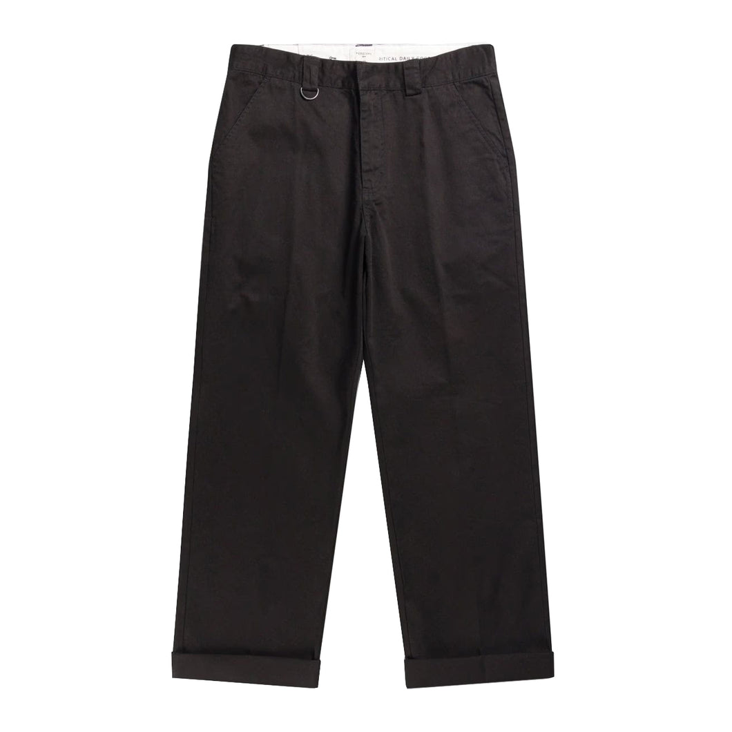 Cotton Twill Stay Press Trousers - Black