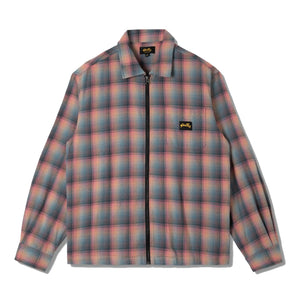 Zip Shirt - Pink Teal Plaid