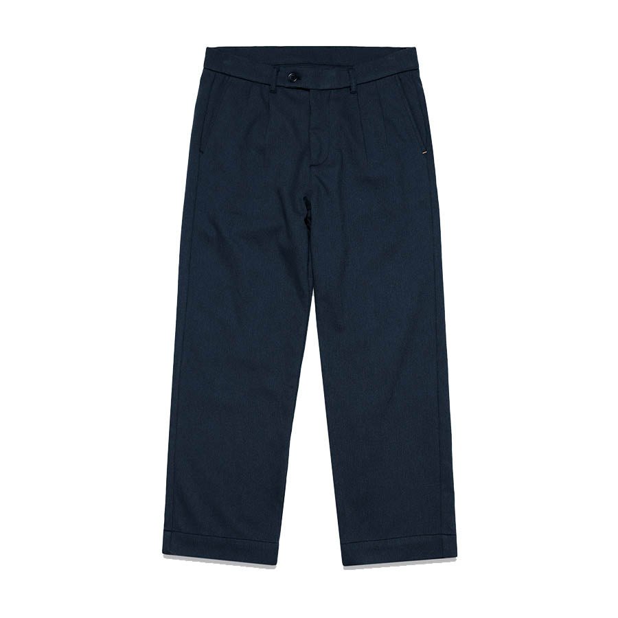 Double Pleated Trouser - Blue Braided Weave