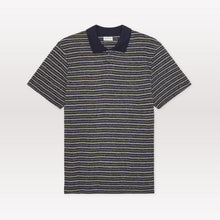 Load image into Gallery viewer, Knitted Stripe Polo- Dark Blue Night

