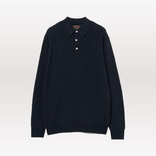 Load image into Gallery viewer, Long Sleeve 12G Knit Polo - Navy

