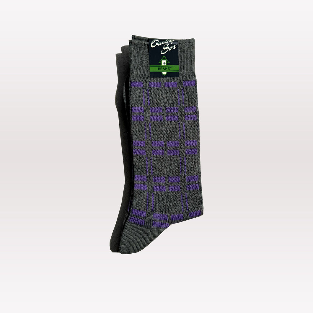 Net Socks - Charcoal / Purple