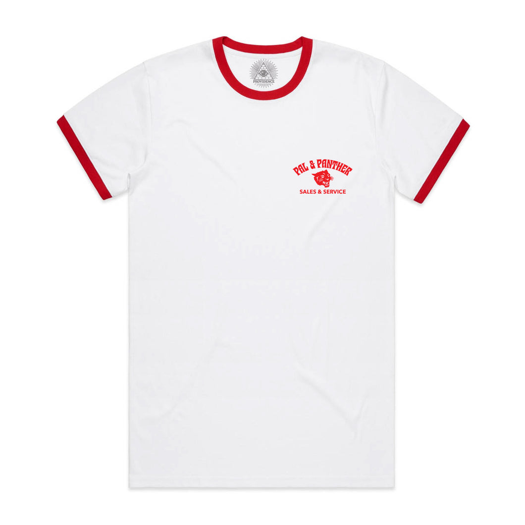 Pal & Panther Ringer Tee - White & Red