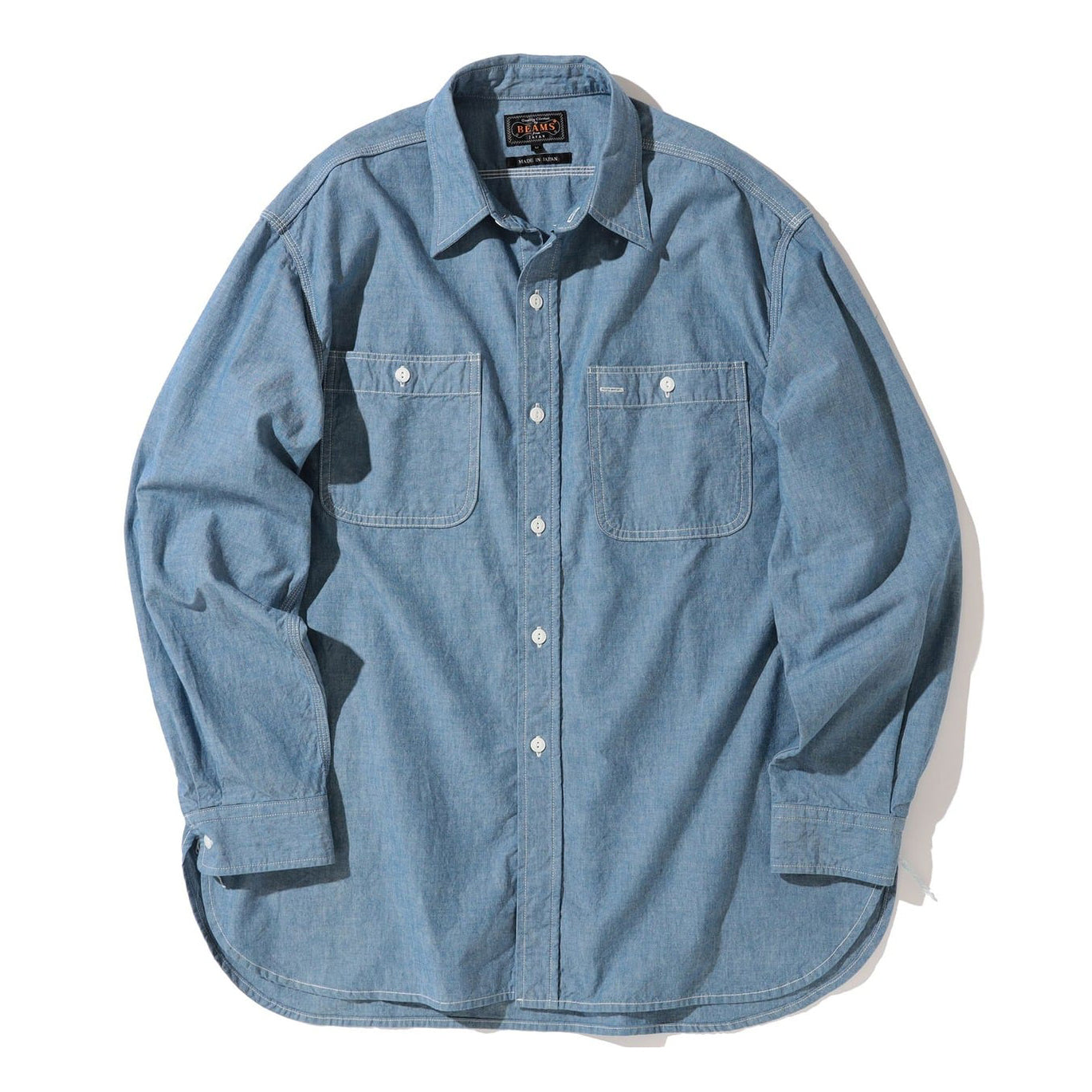 Beams Plus Chambray Work Shirt - Sax