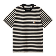 Load image into Gallery viewer, Seidler Stripe Pocket T-Shirt - Seidler Stripe, Salt / Black
