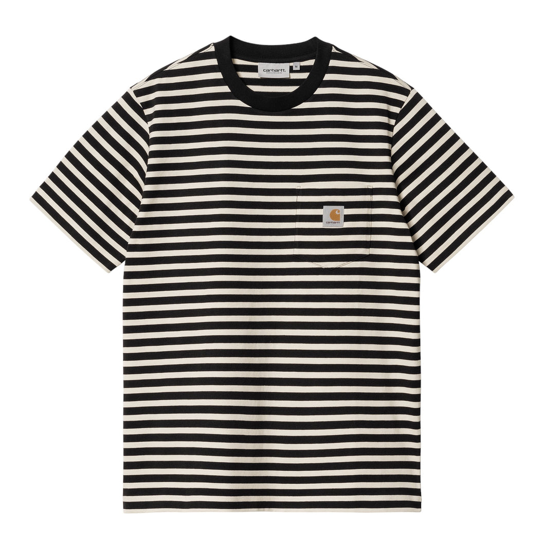 Seidler Stripe Pocket T-Shirt - Seidler Stripe, Salt / Black