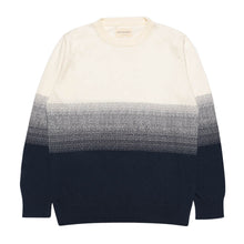 Load image into Gallery viewer, Crew Neck Knit Faded Stripe - Snow White / Navy Iris
