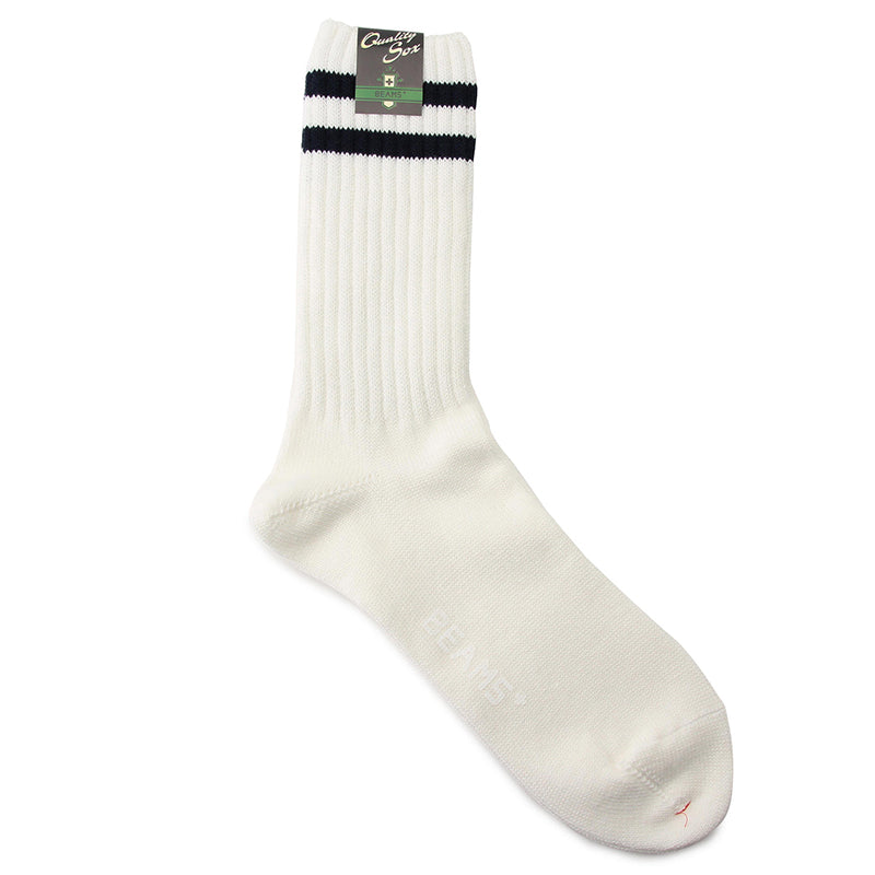 Schoolboy Socks - White Navy