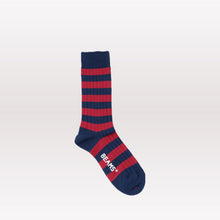 Cargar imagen en el visor de la galería, Rib Border Socks - Wine / Navy

