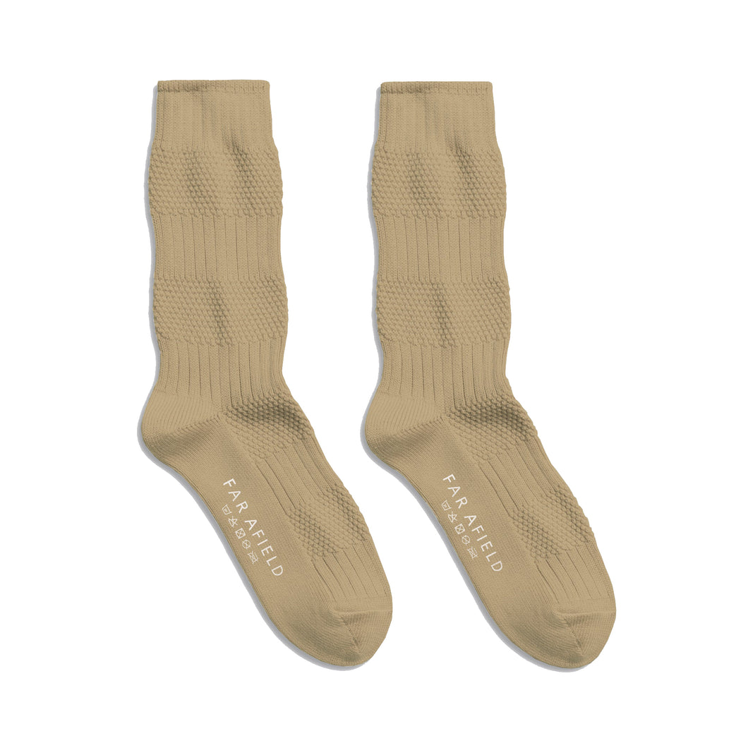 Textured Stripe Socks - Stone
