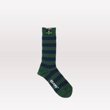 Cargar imagen en el visor de la galería, Rib Border Socks - Green / Navy
