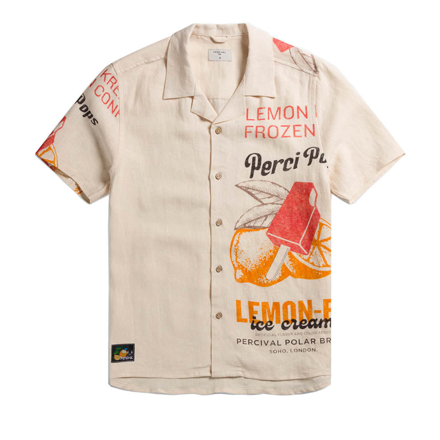 Lemon Kreme Linen Cuban Shirt - Natural