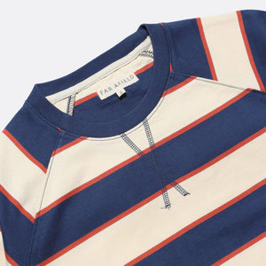 Dos Stripe Raglan T-Shirt  - Navy / Seed Pearl