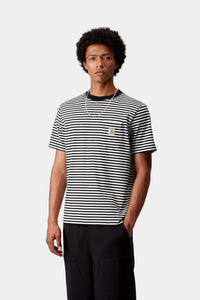 Verner Pocket T-Shirt - Verner Stripe Black / Wax