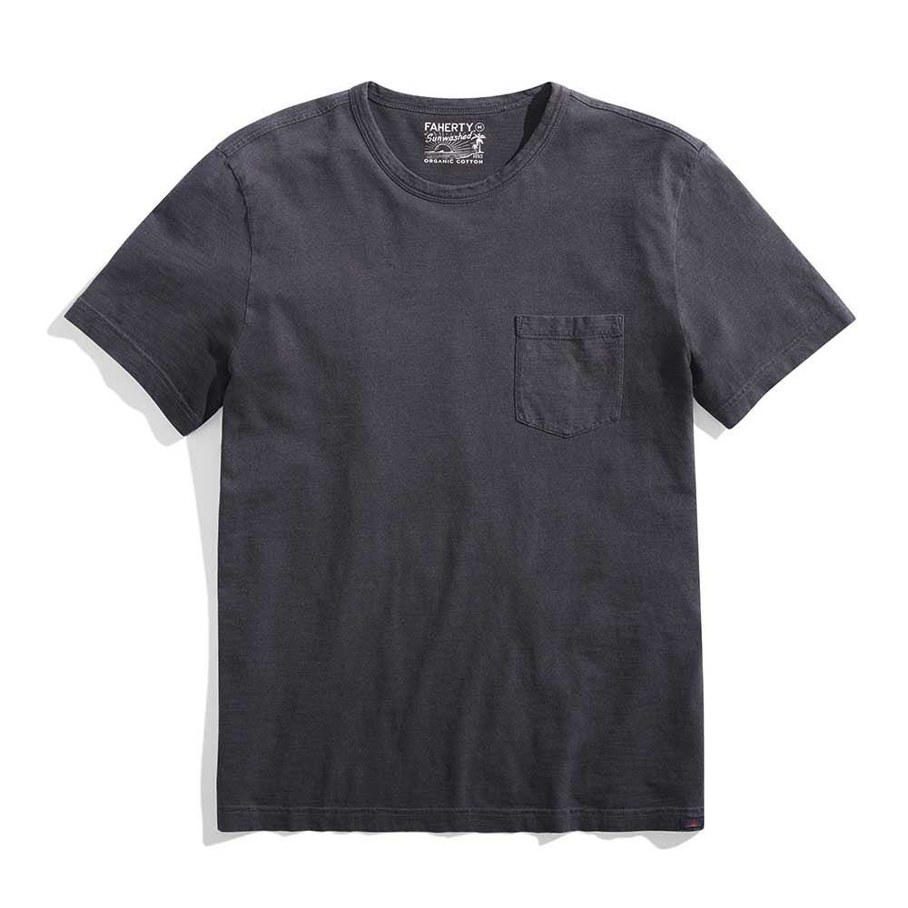 Sunwashed Pocket T Shirt - Washed Black