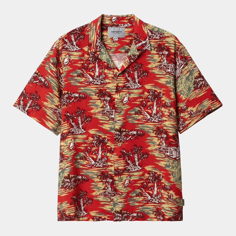 Bayou Print Shirt - Red Sunset