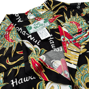 Classic Aloha Shirt - Black Hula Surf