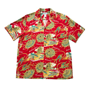 Classic Aloha Shirt - Red Hula Surf