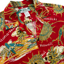 Load image into Gallery viewer, Classic Aloha Shirt - Red Hula Surf
