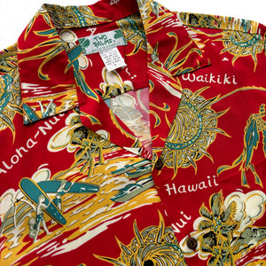 Classic Aloha Shirt - Red Hula Surf