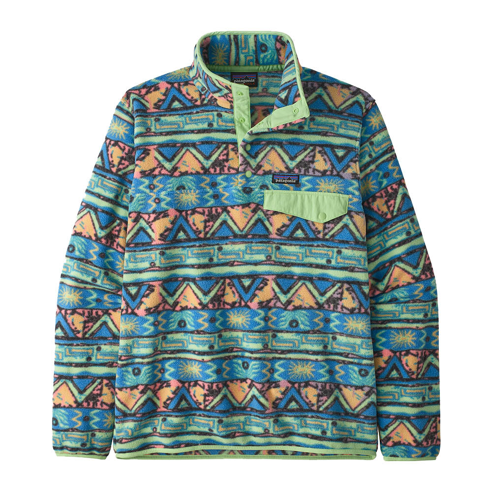 Light Weight Synchilla Snap-T Fleece Pull Over - High Hopes Geo : Salamander Green