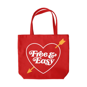 Heart & Arrow Tote Bag - Red