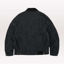 Load image into Gallery viewer, Washed Denim Trucker Jacket - Black
