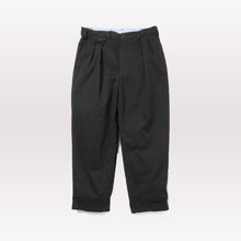 Load image into Gallery viewer, 2 Pleats Tapered Twill Trousers - Black
